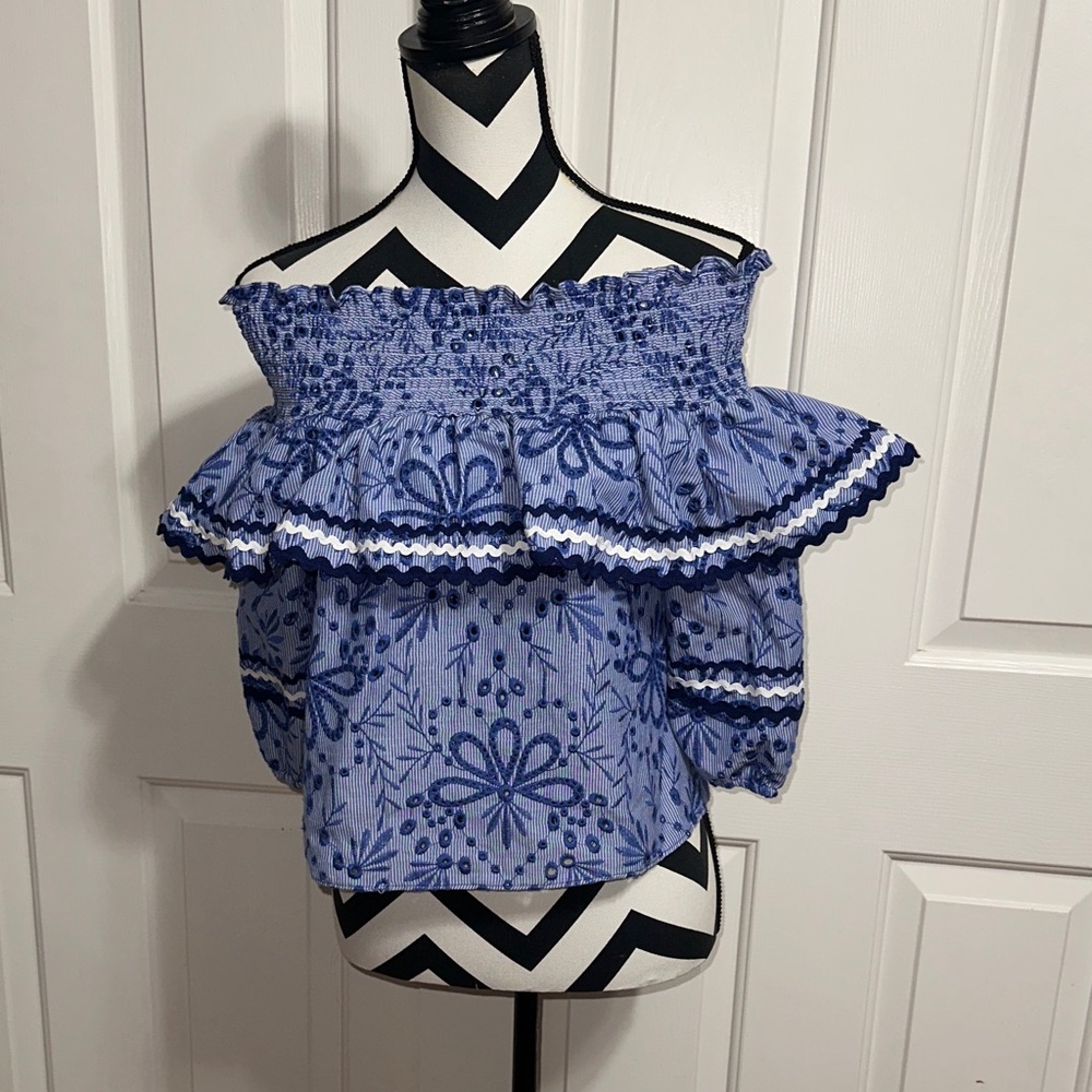 Red Carter Blue Floral Off-Shoulder Blouse
